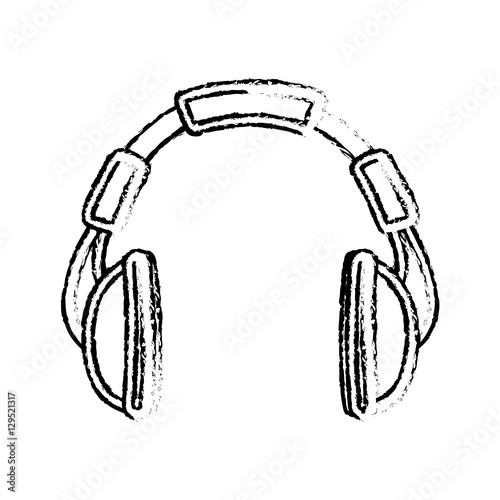 Music headphones device icon vector illustration graphic design