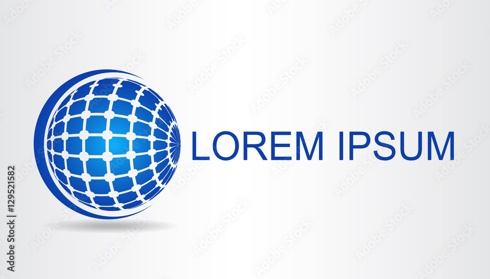 Logo of a stylized sphere with abstract shapes Logo of a stylized sphere with abstract shapes