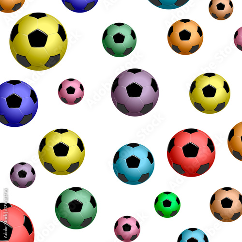 The pattern of color football balls