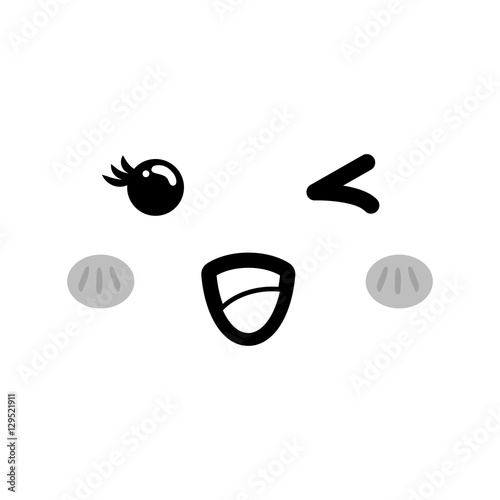 Cute cartoon face icon vector illustration graphic design photo