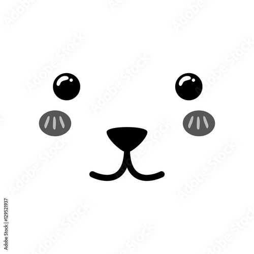 Cute cartoon face icon vector illustration graphic design photo