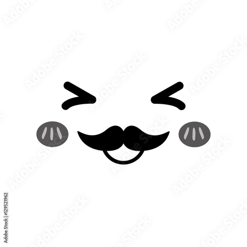 Cute cartoon face icon vector illustration graphic design photo