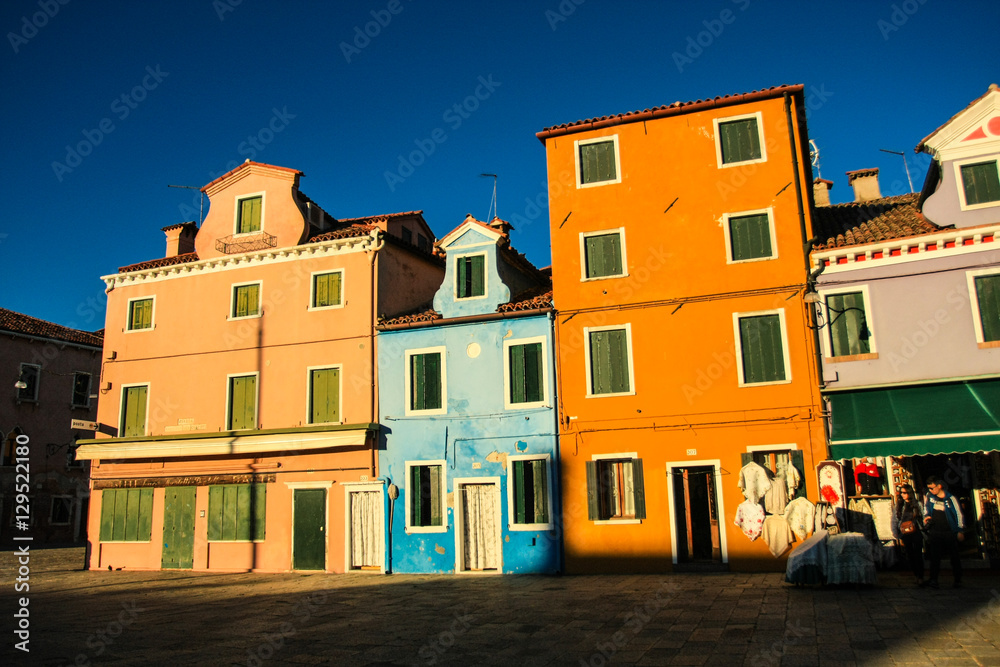 colorful painted houses in Burano