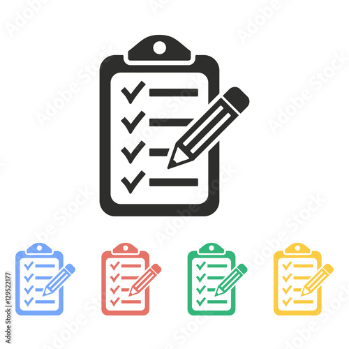 Clipboard pencil - vector icon.