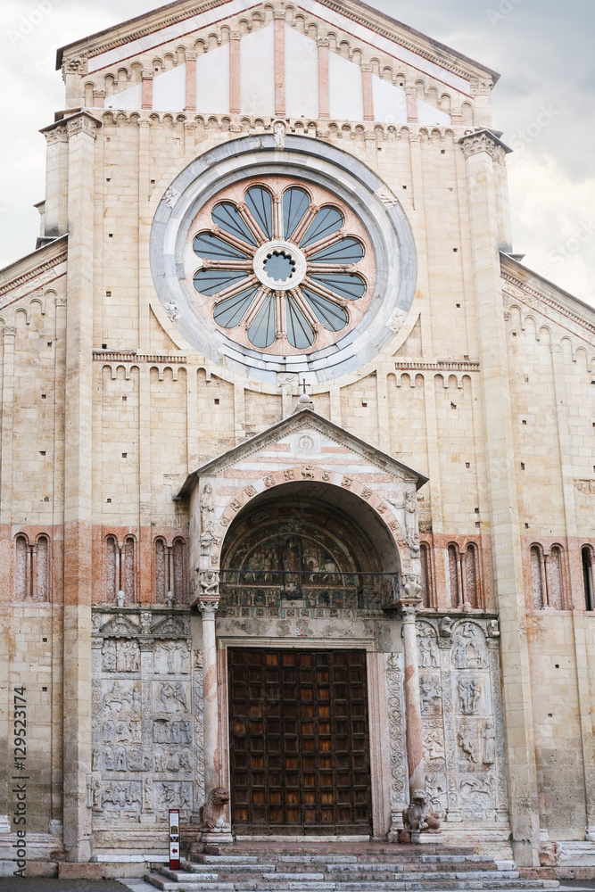 front view of San Zeno church in Verona city