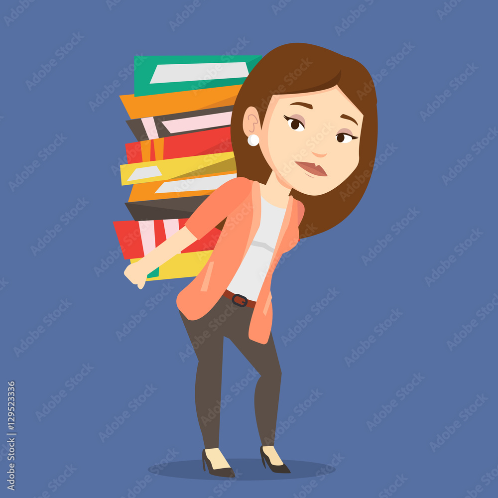 Student with pile of books vector illustration. Student with pile of books vector illustration.
