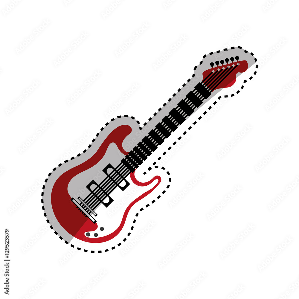 Obraz premium Electric guitar music instrument icon vector illustration graphic design