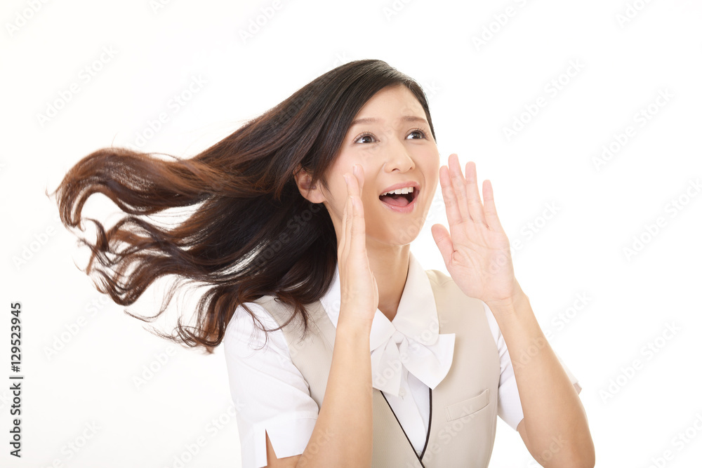 Fototapeta premium 応援する女性