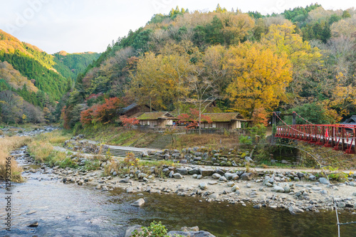 Beautiful landscape in autumn at Korankei, Japan photo