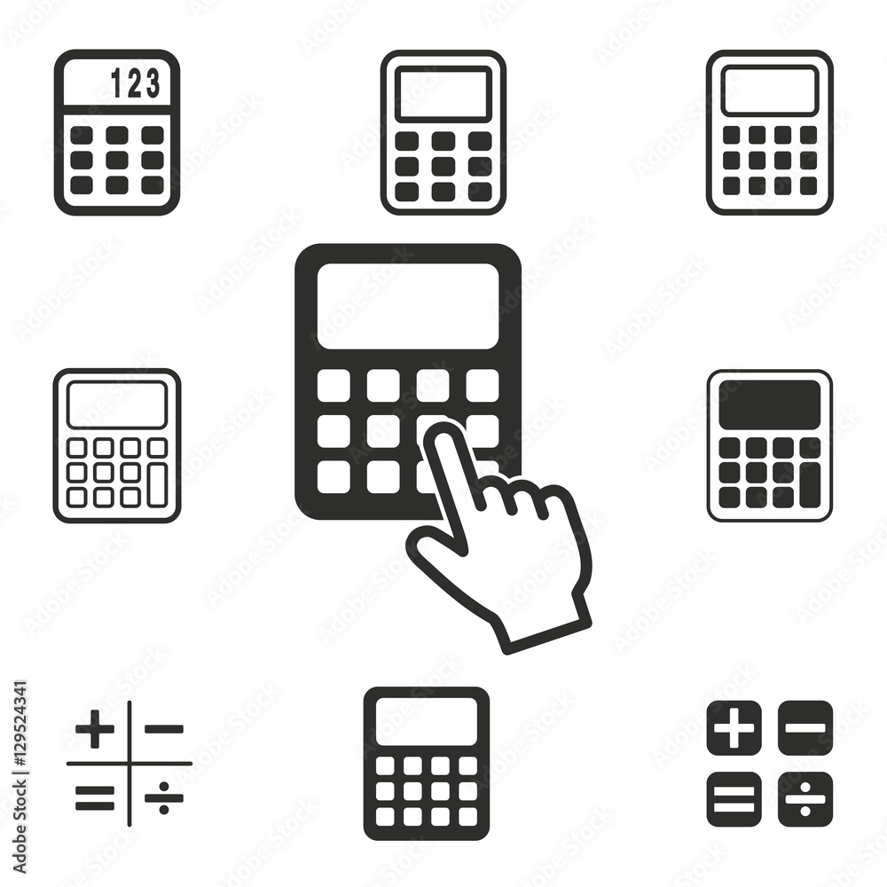 Calculator icon set. Calculator icon set.