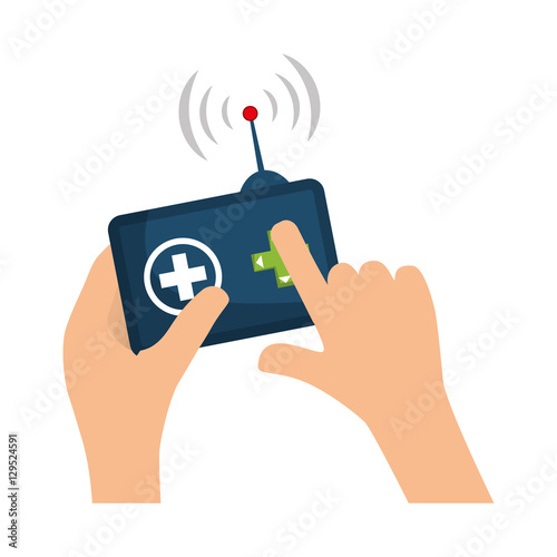 Drone robot technology icon vector illustration graphic design