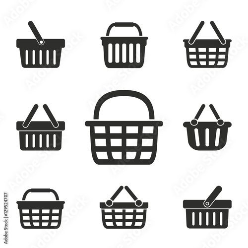 Shopping basket icon set.