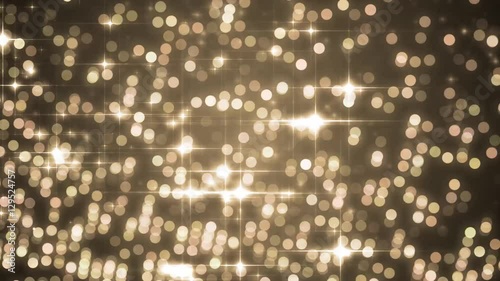  Beautiful gold background with flying particles. Seamless loop.