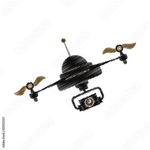 Drone robot technology icon vector illustration graphic design