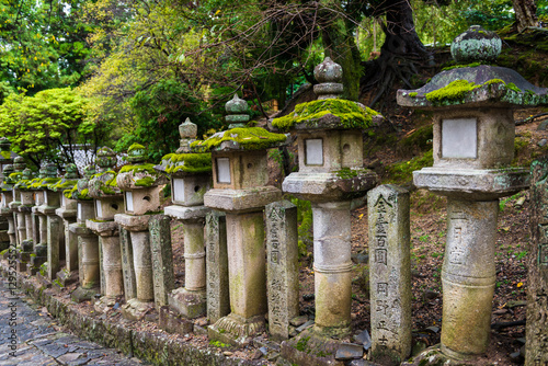 Canvas Print Stone lanterns in Kasuga-taisha shrine, Nara, Japan