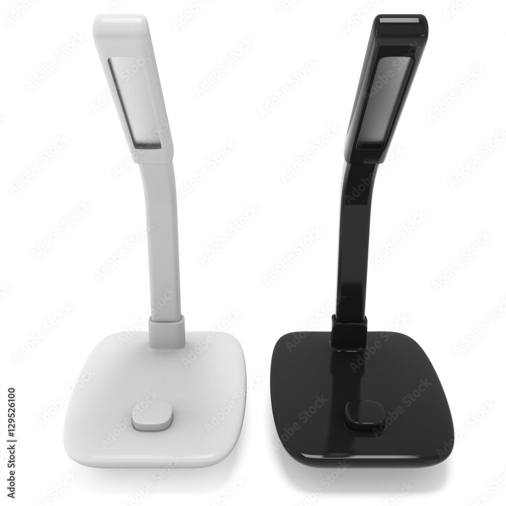Led Sensor Desk Lamps. 3D render isolated on white background. Template for Object Presentation. Led Sensor Desk Lamps. 3D render isolated on white background. Template for Object Presentation.