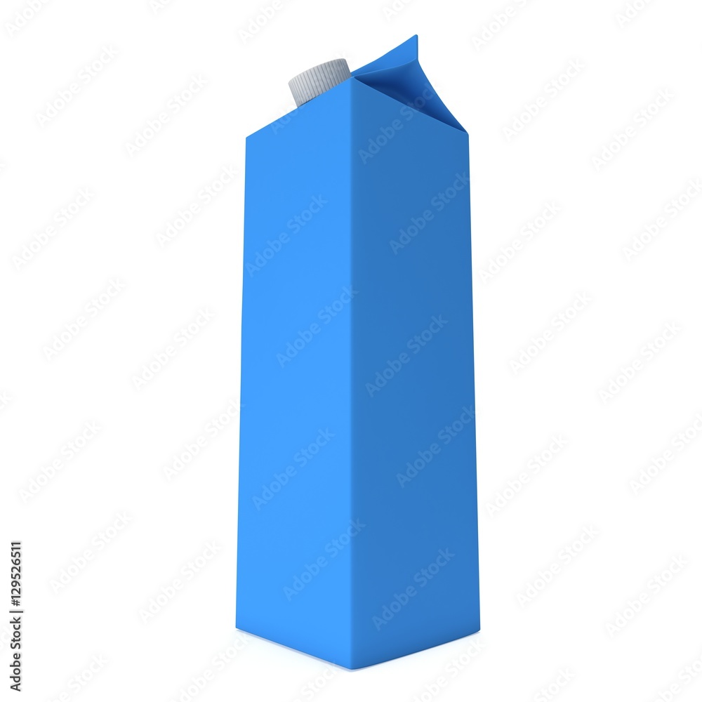 Milk or juice box with lid. Retail package mockup. 3d render illustration isolated on white. Milk or juice box with lid. Retail package mockup. 3d render illustration isolated on white.