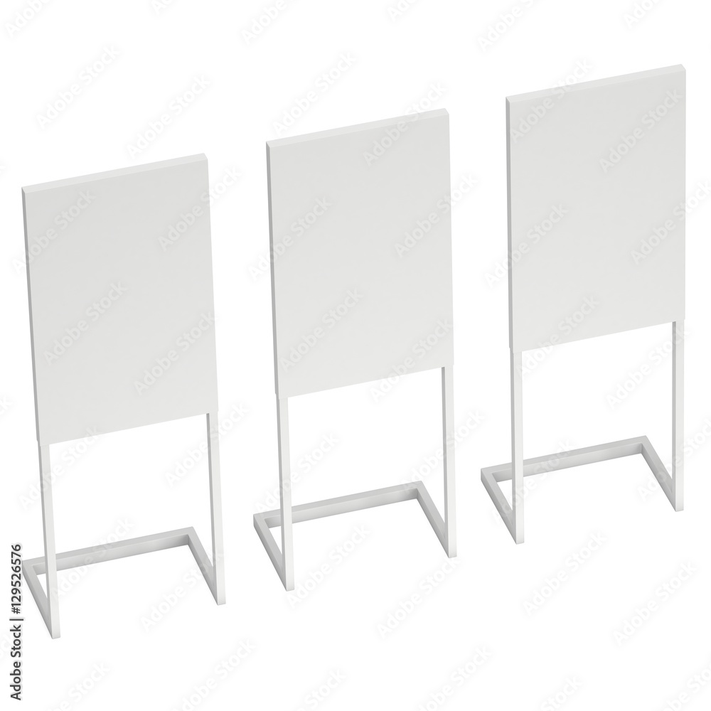 Blank Expo Banner Stand. 3d render Trade Show Booth isolated on white background Blank Expo Banner Stand. 3d render Trade Show Booth isolated on white background