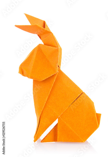 Easter bunny of orange origami