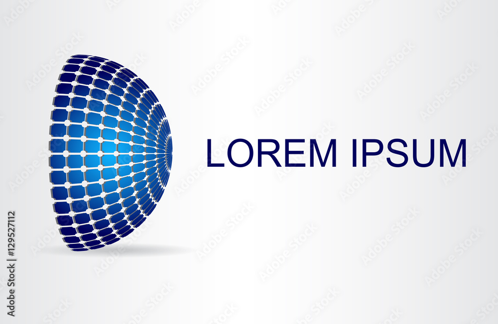 Logo stylized spherical surface with abstract shapes Logo stylized spherical surface with abstract shapes