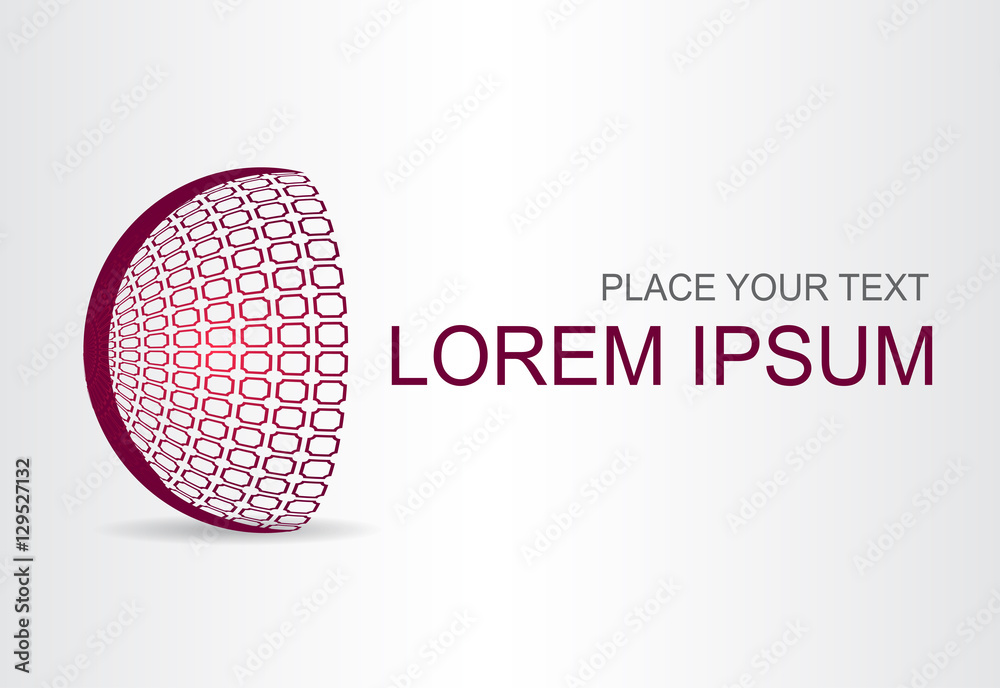 Logo stylized spherical surface with abstract shapes Logo stylized spherical surface with abstract shapes