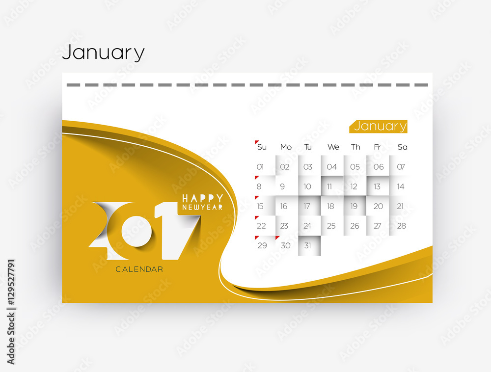 Fototapeta premium Happy new year 2017 Calendar