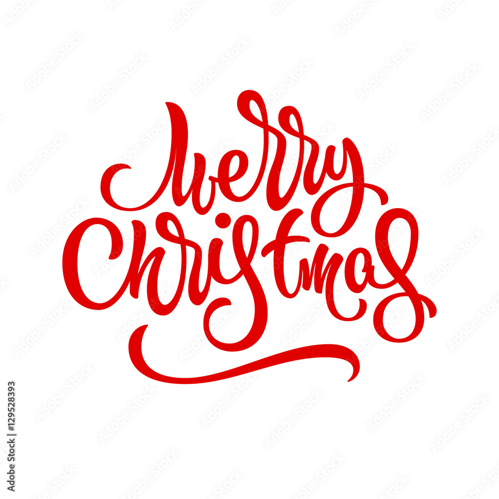Merry Christmas, XMAS brushpen lettering, handwritten calligraphy for logo, design concepts, banners, badges, labels, postcards, invitations, prints, posters, web. Vector illustration.