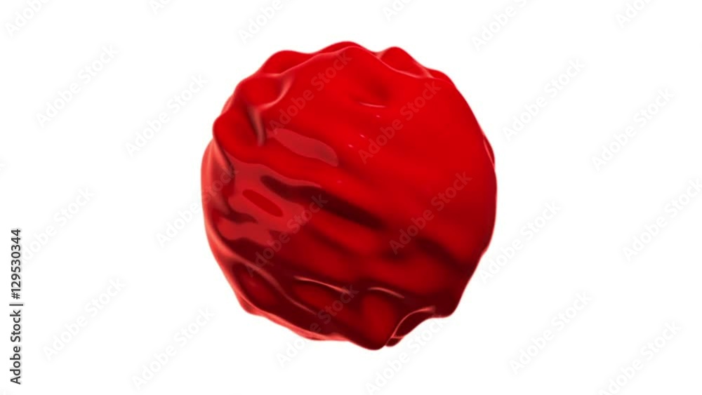 3d noise abstract red mercury sphere. 3D render HD footage. Futuristic style elegant motion background for business presentations. Corrupted point sphere. Chaos aesthetics.