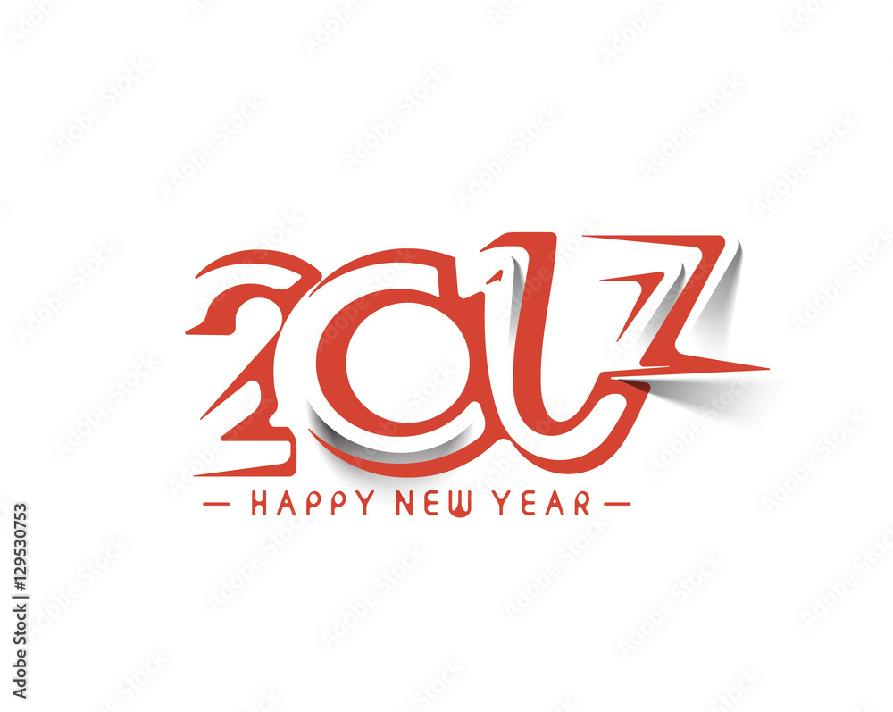 Happy new year 2017 Text Design Happy new year 2017 Text Design