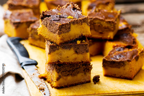 Chocolate-Swirl Pumpkin Bars.