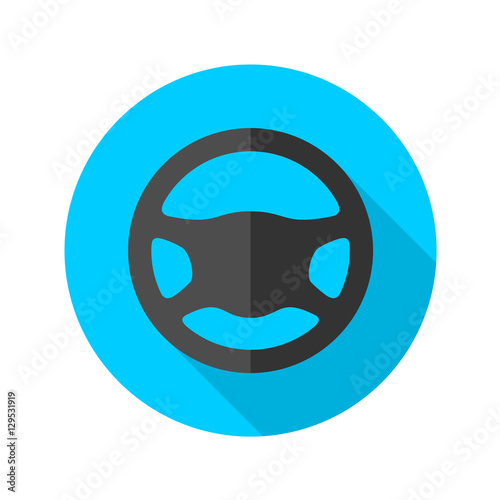 Driving wheel simple flat round icon