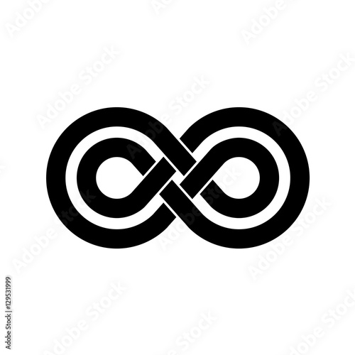 Black infinity crossed lines logo