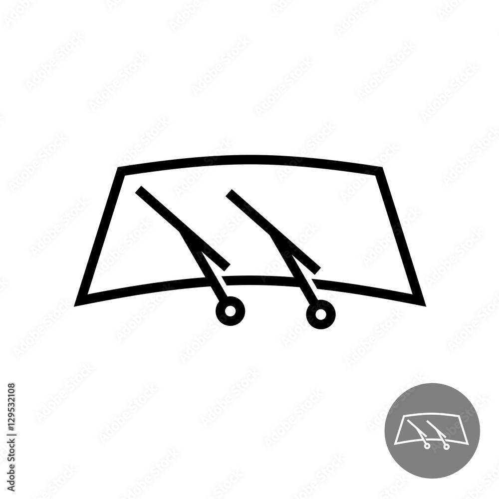 Windshield car glass with wipers Windshield car glass with wipers