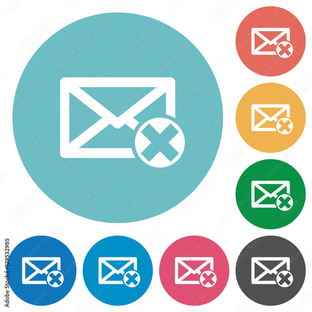 Delete mail flat icons