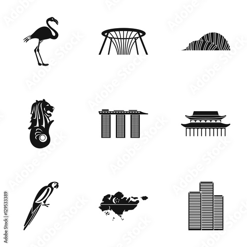 Holiday in Singapore icons set. Simple illustration of 9 holiday in Singapore vector icons for web