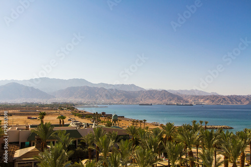 View on Aqaba sea port . Red Sea . photo