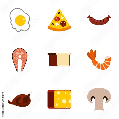 Morning breakfast icons set. Flat illustration of 9 morning breakfast vector icons for web