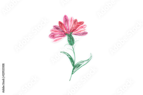 flower made by quilling on a light background