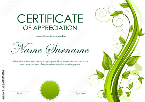 Certificate of appreciation template