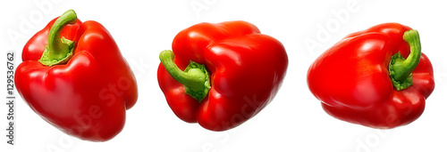 Sweet red pepper isolated on white background