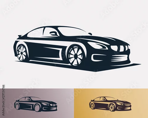 Obraz Szablon logo symbol samochodu wyścigowego, stylizowana sylwetka wektor