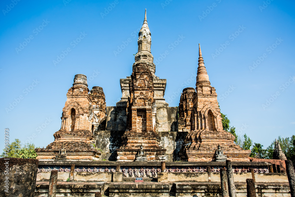 ancient remains of world heritage sukhothai historical park Thai