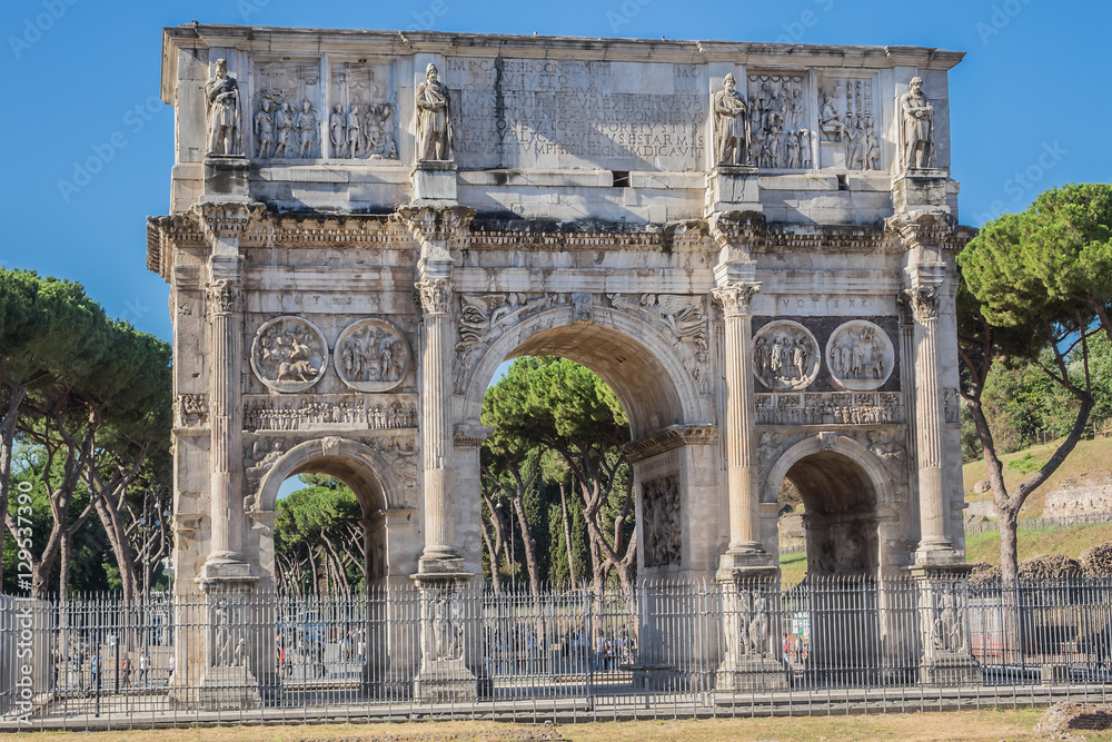 Near Colosseum stands Arch of Constantine. Rome. Italy.