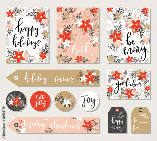 Christmas Gift Tags and Labels Set.