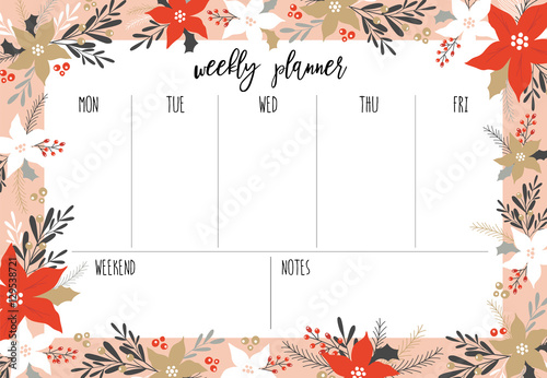 Organizer and Schedule notepad. Template for Scrap booking, Weekly Planner, sticker, paper, to do list