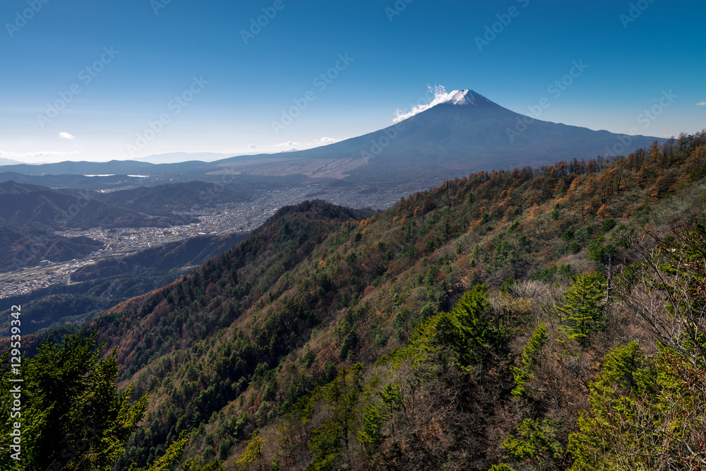 Mount Fuji and Fujiyoshida city