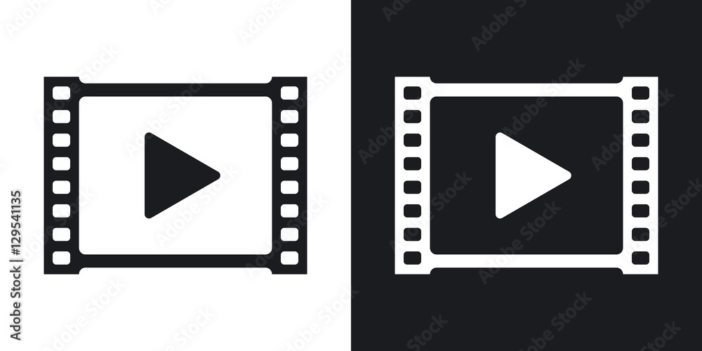 Vector video icon. Two-tone version on black and white background Vector video icon. Two-tone version on black and white background