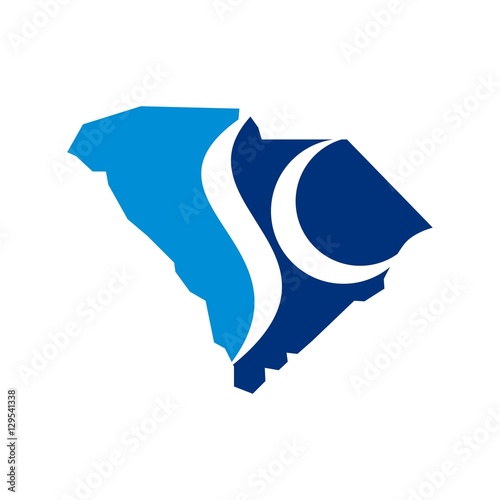 south carolina map. logo vector.