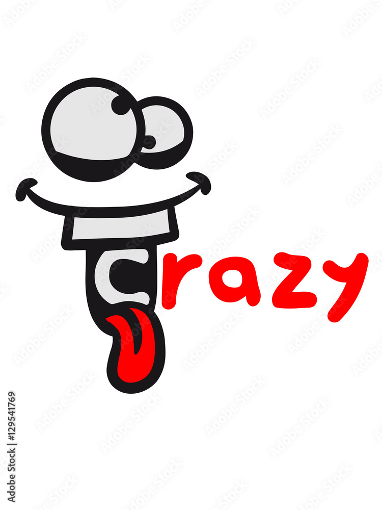 Crazy comic cartoon face laugh crazy funny logo design silly comic Stock  Illustration | Adobe Stock