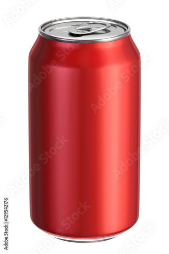 Red aluminium drink can 3D illustration